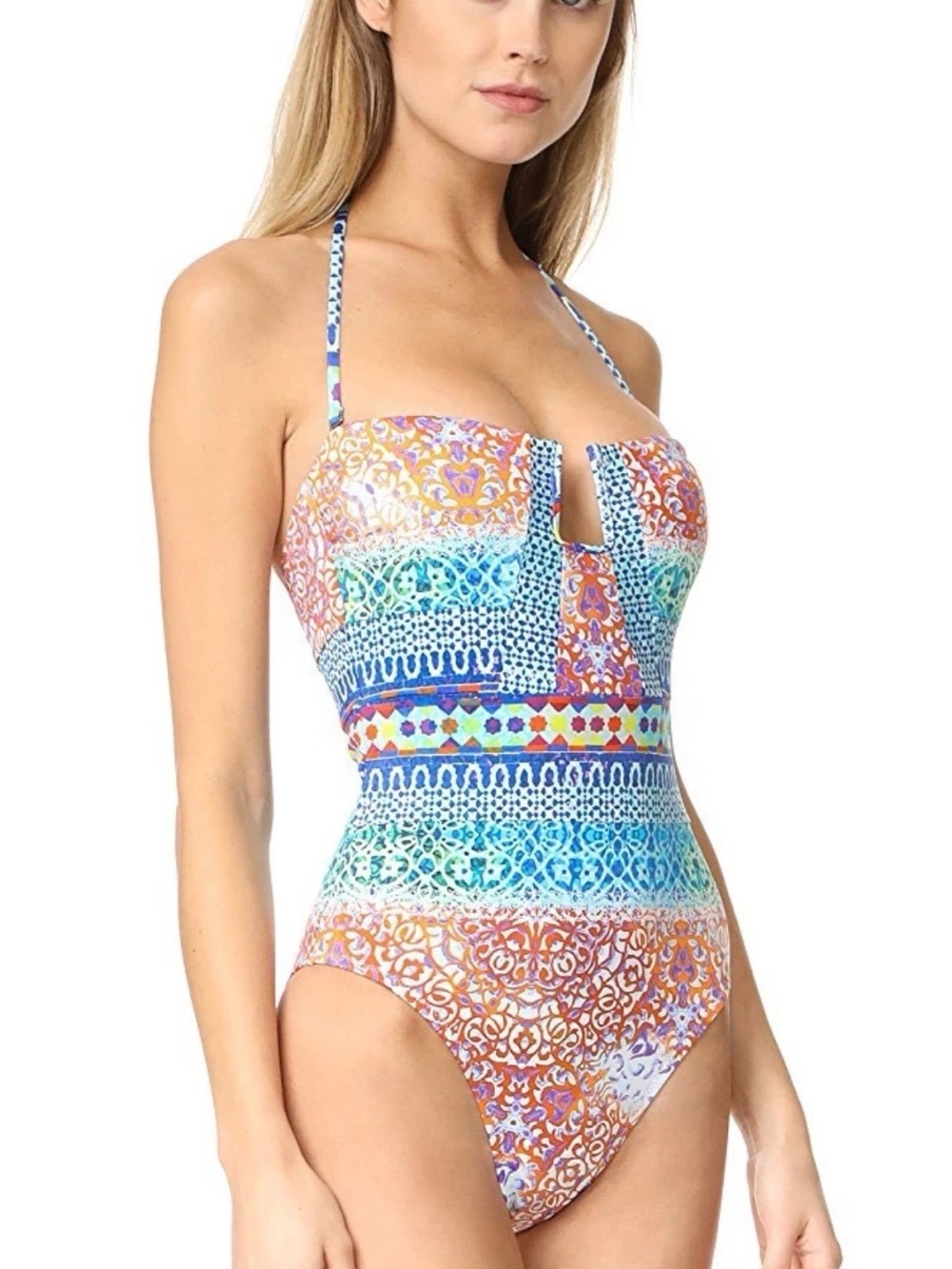 Nanette Lepore Multicolor One-Piece Swimsuit - Blue & Orange & Green